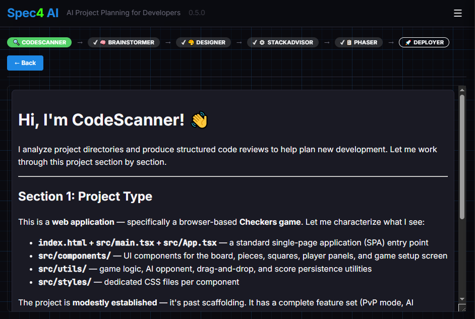CodeScanner reading a codebase