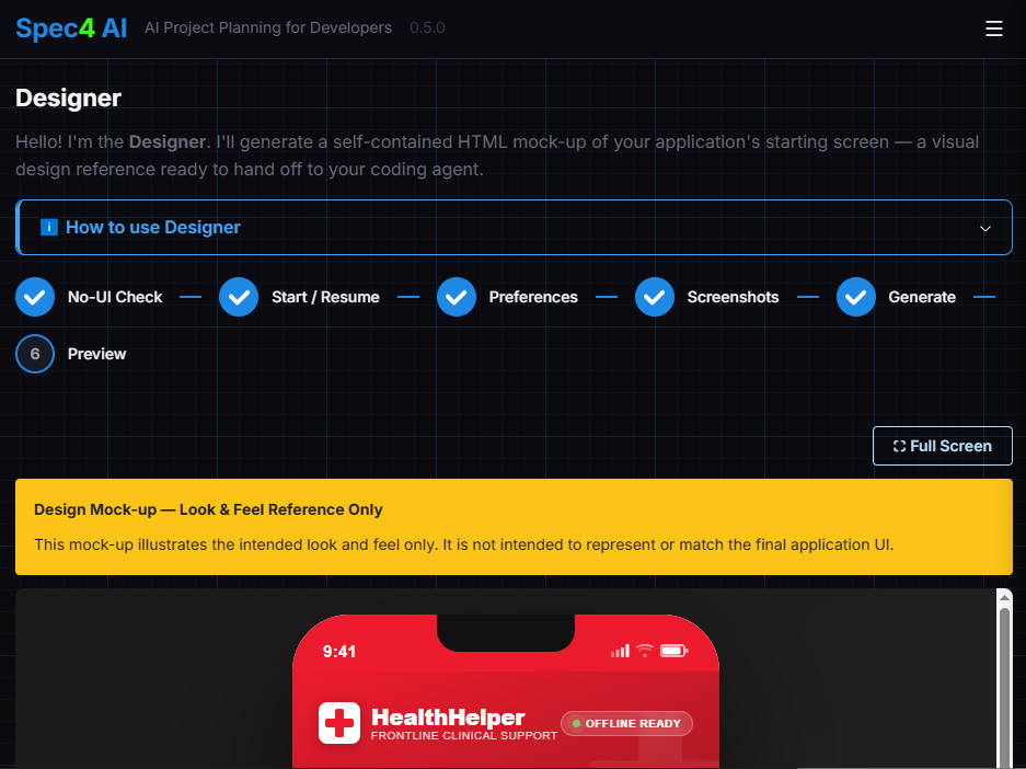 Designer generating a UI mock