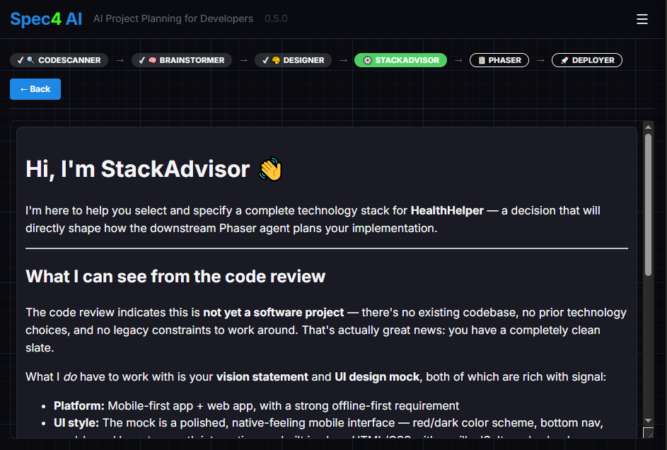 StackAdvisor beginning technology selection