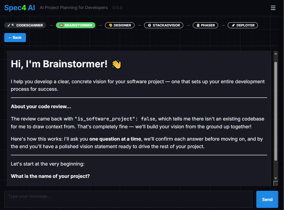 Brainstormer starting conversation